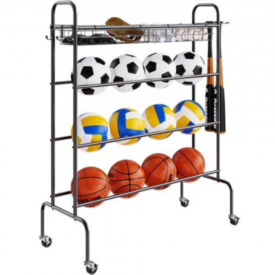 Comprar Estante de baloncesto de 4 capas, soporte de entrenamiento de tiro rodante con cesta de gancho