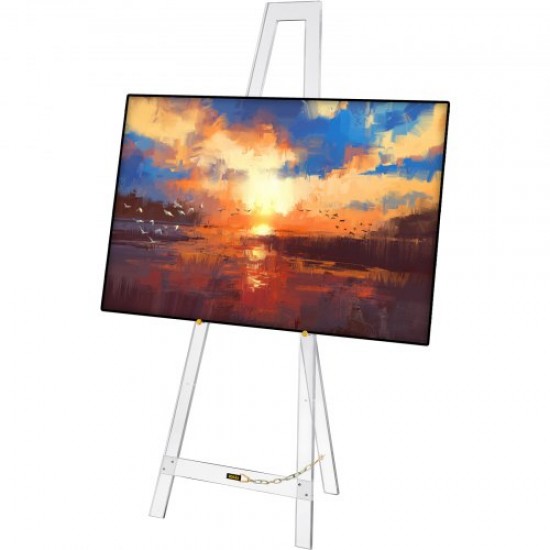 Buy Adjustable Painting Easel 58"x22"x15/22/29/36" Easel Stand 4.7kg Display Easel with Durable and Clear Acrylic Material for Weddings, Dances, Theatrical Productions