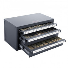 VEVOR Caja de Almacenamiento para Grifos de 3-24 mm Estuche Vacío para Grifos con 3 Cajones 29 Compartimentos Etiquetados Dispensador de Grifo 37,5x20x20 cm Apilable Fácil Identificación para Taller