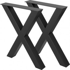 VEVOR Patas de Mesa, 720 X 600 mm Mesa de Comedor de Metal en Forma de X Escritorio Negro, Conjunto de 2 Patas de Mesa de Acero de Calidad, Patas para Muebles Tienda de Café Bar de Oficina en Casa