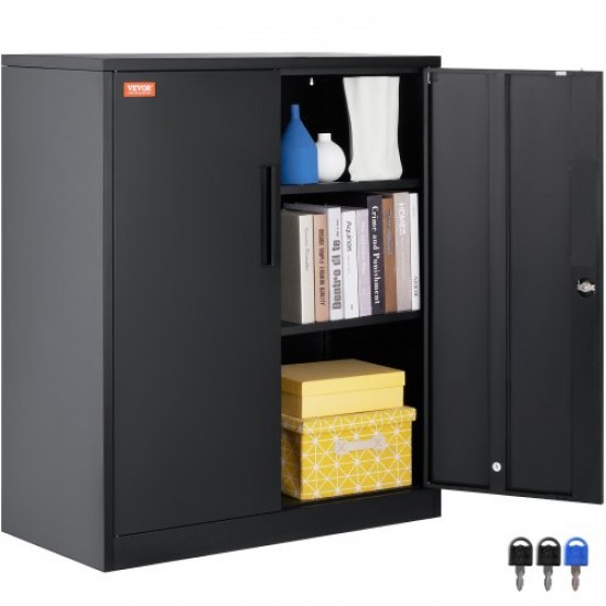 Comprar Gabinete de metal con 2 puertas magnéticas y 4 estantes ajustables, capacidad de 200 libras por estante, gabinete de almacenamiento de acero con cerradura 42 pulgadas con 3 llaves, para garaje