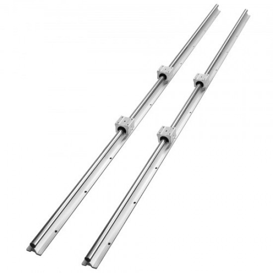 Comprar Trilhos e blocos deslizantes lineares, eixos SBR20 de 2 peças e blocos de rolamentos SBR20UU de 4 peças Conjunto de guia de rolamento linear, guias lineares de 1500 mm para máquinas de automação