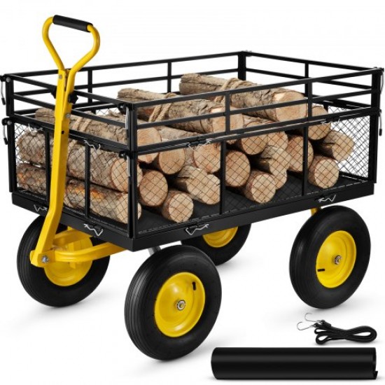 Kaufen Sie Klappwagen aus Stahl, Gartenwagen, Transportschubkarre, maximale Belastung von 635 kg, Strandwagen, Mehrzweckwagen für den Garten