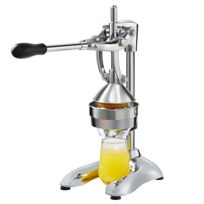 VEVOR Exprimidor de Cítricos Manual Profesional Exprimidor de Limón de Acero Inoxidable con Palanca Larga Prensa de Frutas Manual Parte Desmontable Apto para Lavavajillas para Limas Naranjas Pomelos