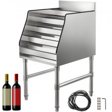 Estante de Exhibición de Botella de Bebida 305 mm x 584 mm x 838 mm, Estante de Botella de Acero Inoxidable con Diámetro del Pie 38 mm, Unidad de Exhibición de Botellas de Licor de 5 Niveles